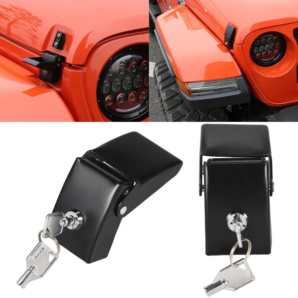 Stylish Locking Materials & - - Jeep Latch JK for JKU - Kit Hood Jahy2Tech Wrangler Pins Installation Strong High-grade Easy