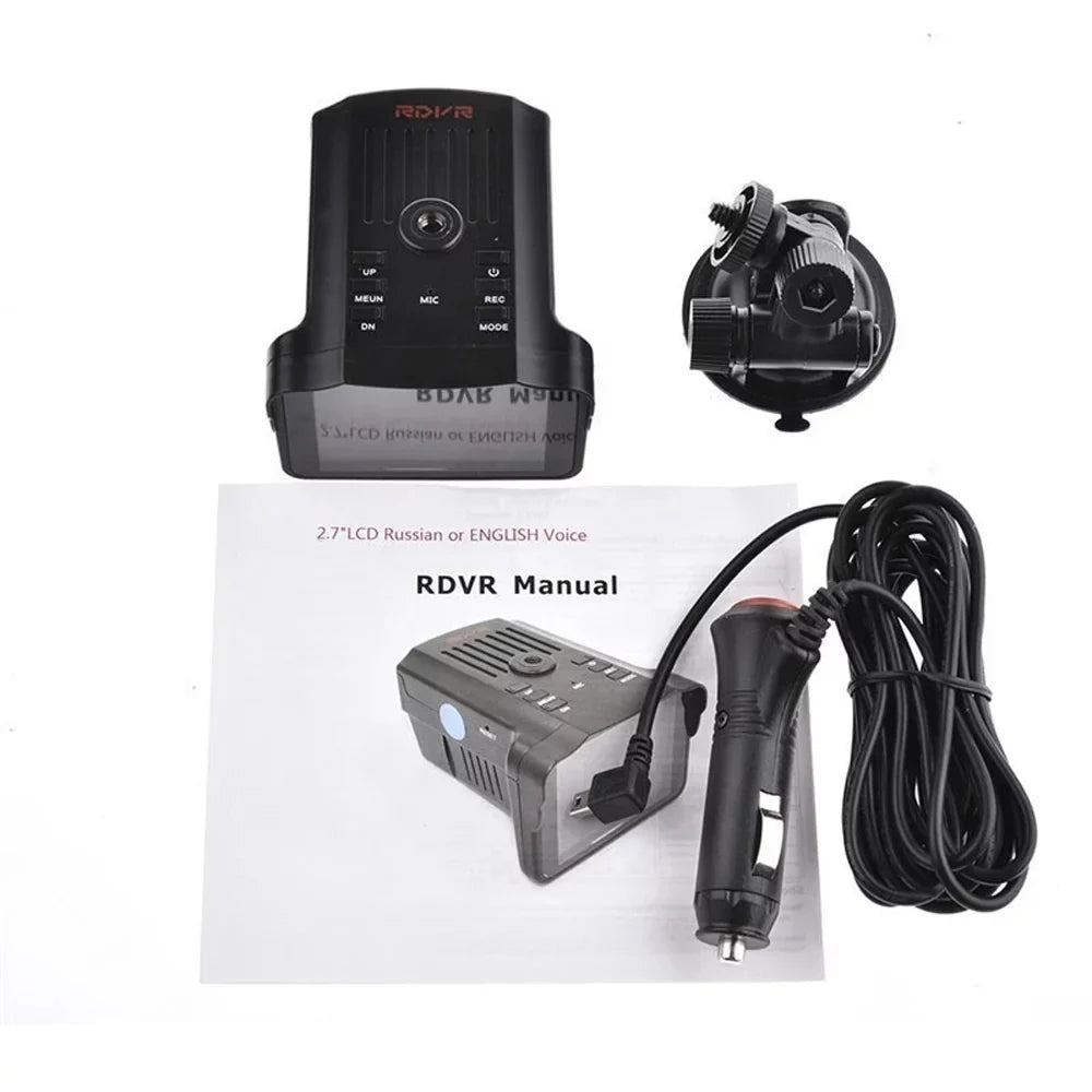 Cam 140° Car and Dashboard Car DVR 1080P Camera Car Angle 2-in-1 Dash Detector Radars moobody camera Speed Wide Recorder