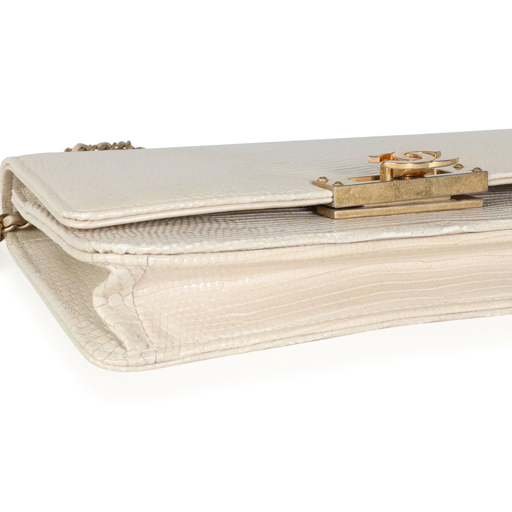 Pre-Owned on Class Gold Chain Metallic Wallet Lizard Golden