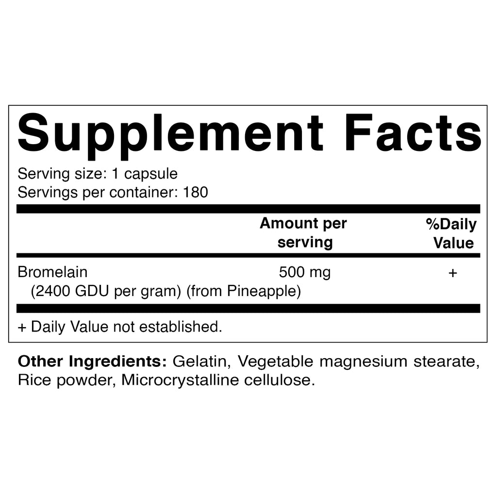 mg 2400 GDU/g, Vitamatic Capsules Bromelain Pack 500 2 180