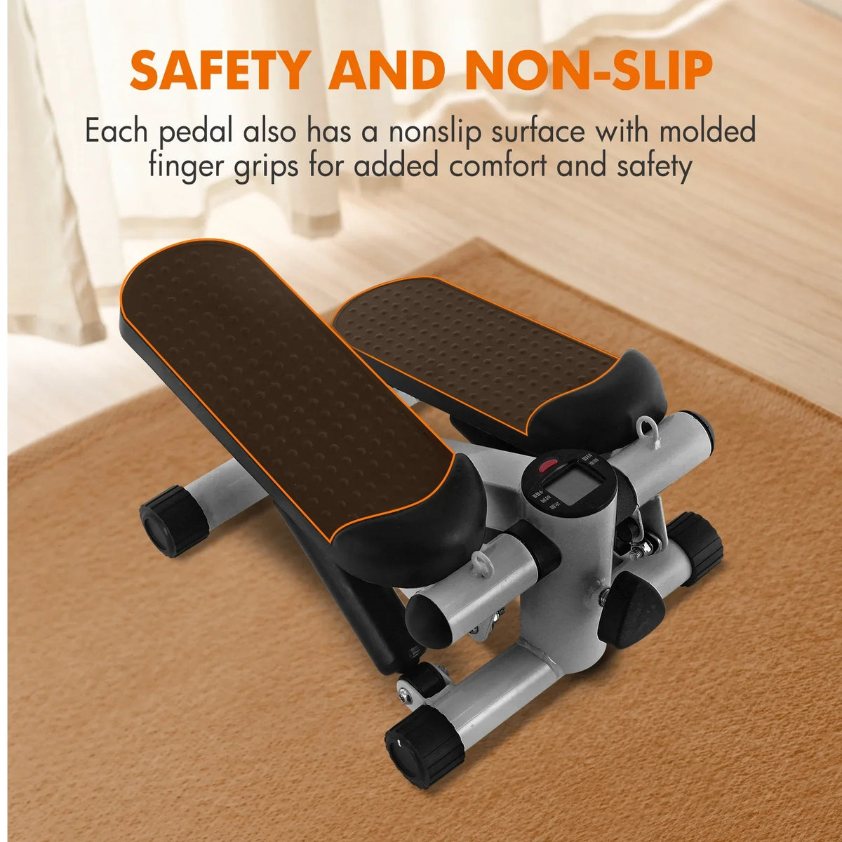 Equipment Exercise, Bands, Stepper Resistance Stepper Adjustable Mini Height Gray Stride with Stepper Cardio for Stair