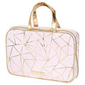 Tartan Geo Gold Deluxe Weekender CT Cosmetic Bag Pink Twine 3-Piece Foil Set, Beauty 1 Zip +