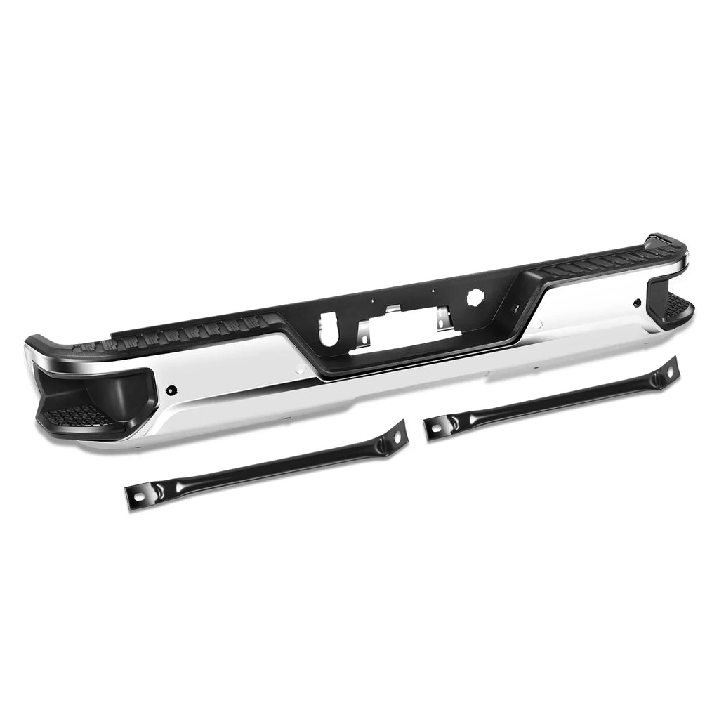 Step Bumper Sensor STEPBUM-10068 Sierra Silverado With For Parking 2019-2023 Rear Chrome DNA Holes Motoring