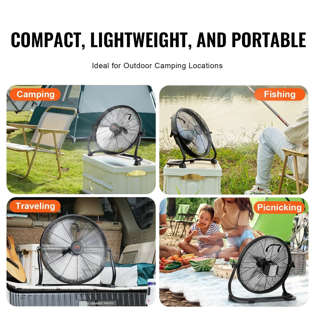 16-inch Fans Duty 360 Fan Degree Heavy Metal Cordless SKYSHALO Tilt Speed Variable