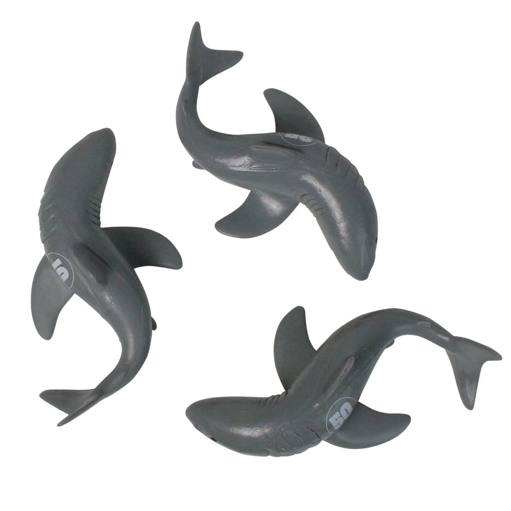 Shark Swimming and Frenzy White Toys - 7" of Set 3 Dive Pool Gray