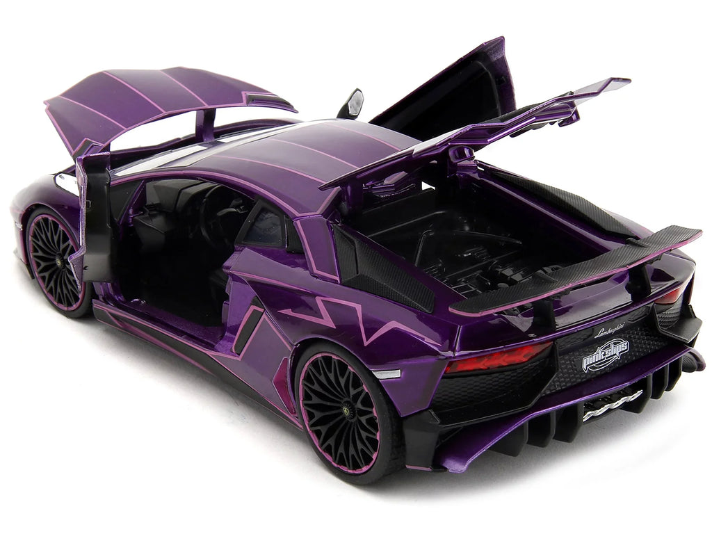 Slips" Candy Graphics Purple Pink Aventador with SV Series Model by Diecast Car 1/24 "Pink Lamborghini Jada