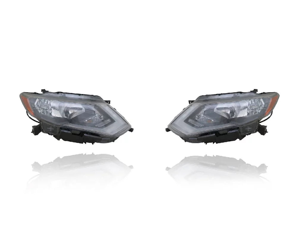 Direct Driver Nissan Headlight - LED/SL-Premium/Hybrid-SL) Left Halogen + Cooling - - Set Passenger (Exclude - Rogue-S/SV/SL/Hybrid-SV Right Pair, 260606FL0A - Fit/For CAPA 17-19 260106FL0A, Assembly