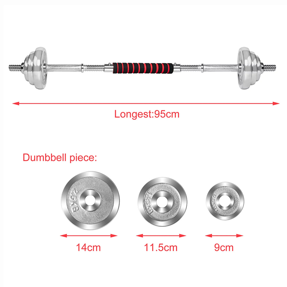 30KG Bar Adjustable Set Weights Fitness Weight Dumbbell Bodybuilding Training for Lifting