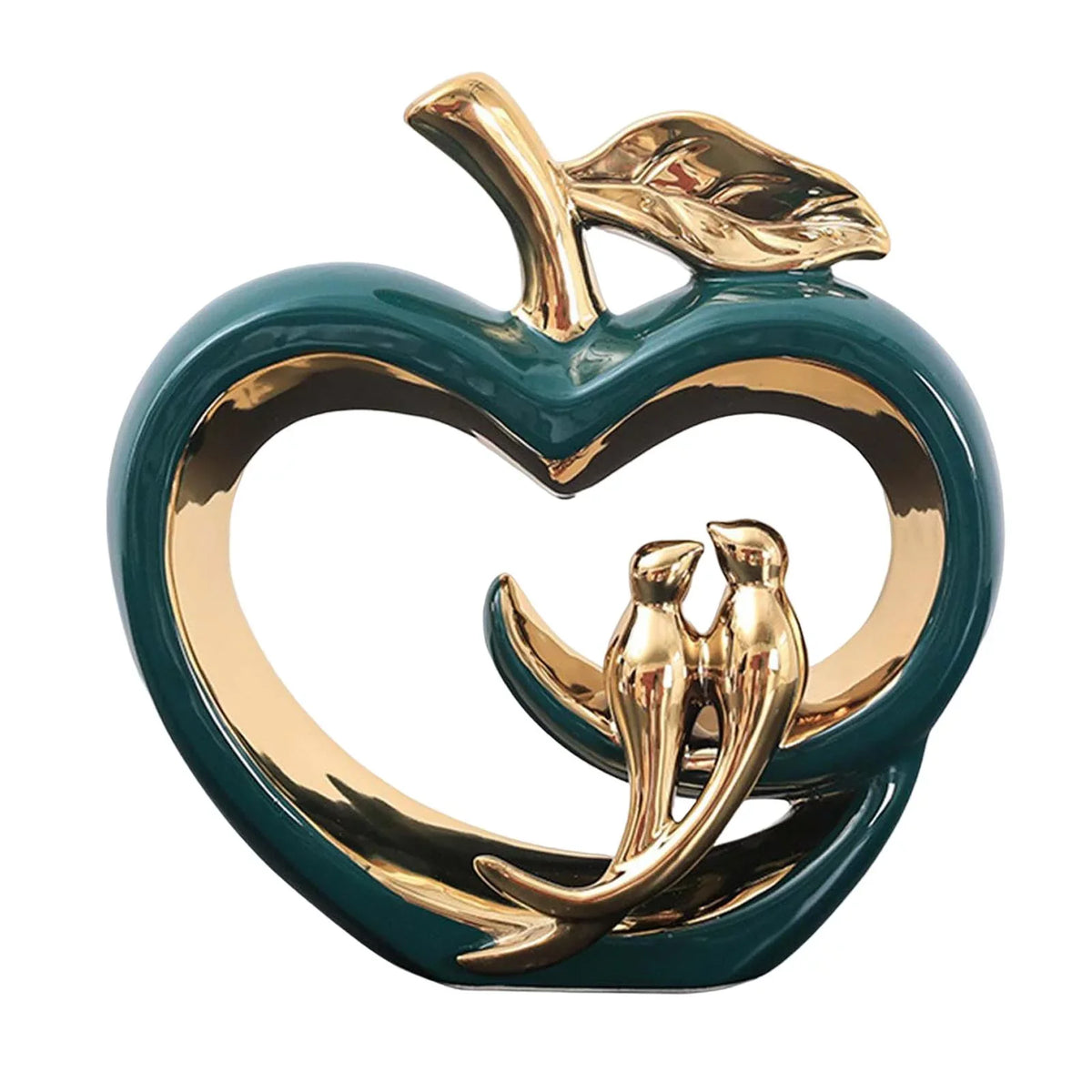 Fruit Gift Desktop Statue for Shape Garden Green Fairy Modern Heart Ornaments Ceramic Furnishings , Hollow Living Room, Sculpture,