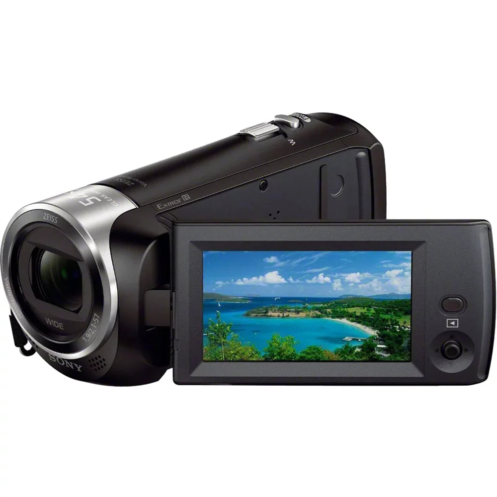 HD Camcorder More Charger HDRCX405 Recording Video with HDMI Tripod Battery SD Card Mini Handycam 32GB Memory Bundle Cable Spare and Case Micro Travel