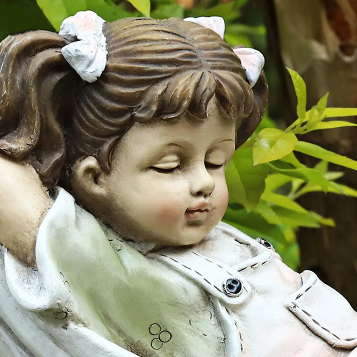 Tree Ornament Lawn Pond Yard Nordic Figurine Landscaping on Statue, Swing Fountain Sculpture, Hanging Hand Crafts Girls Garden Decorative