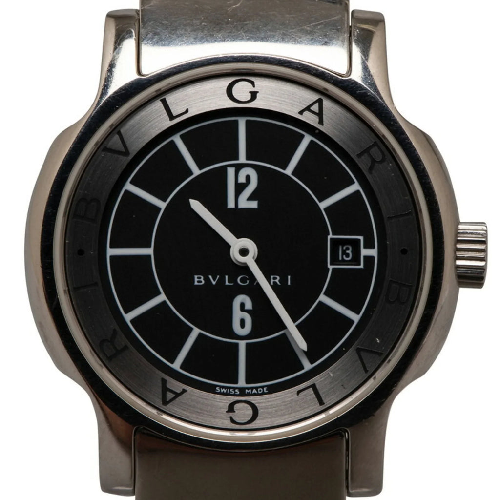 Watch Solo ST29S Quartz Tempo (Good) Bvlgari Stainless BVLGARI Pre-Owned Dial Steel Ladies Black