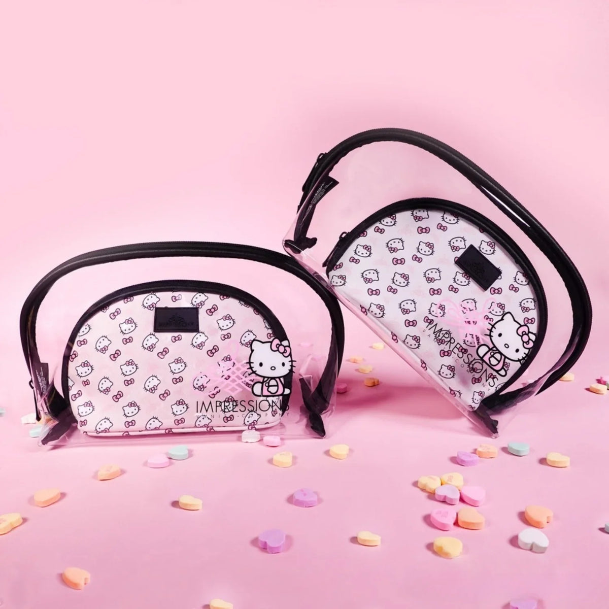 Nested for Pcs Makeup Kitty Travel Clutch (Pink) Purses, Holding Hello Impressions Bag Vanity 2 Makeup