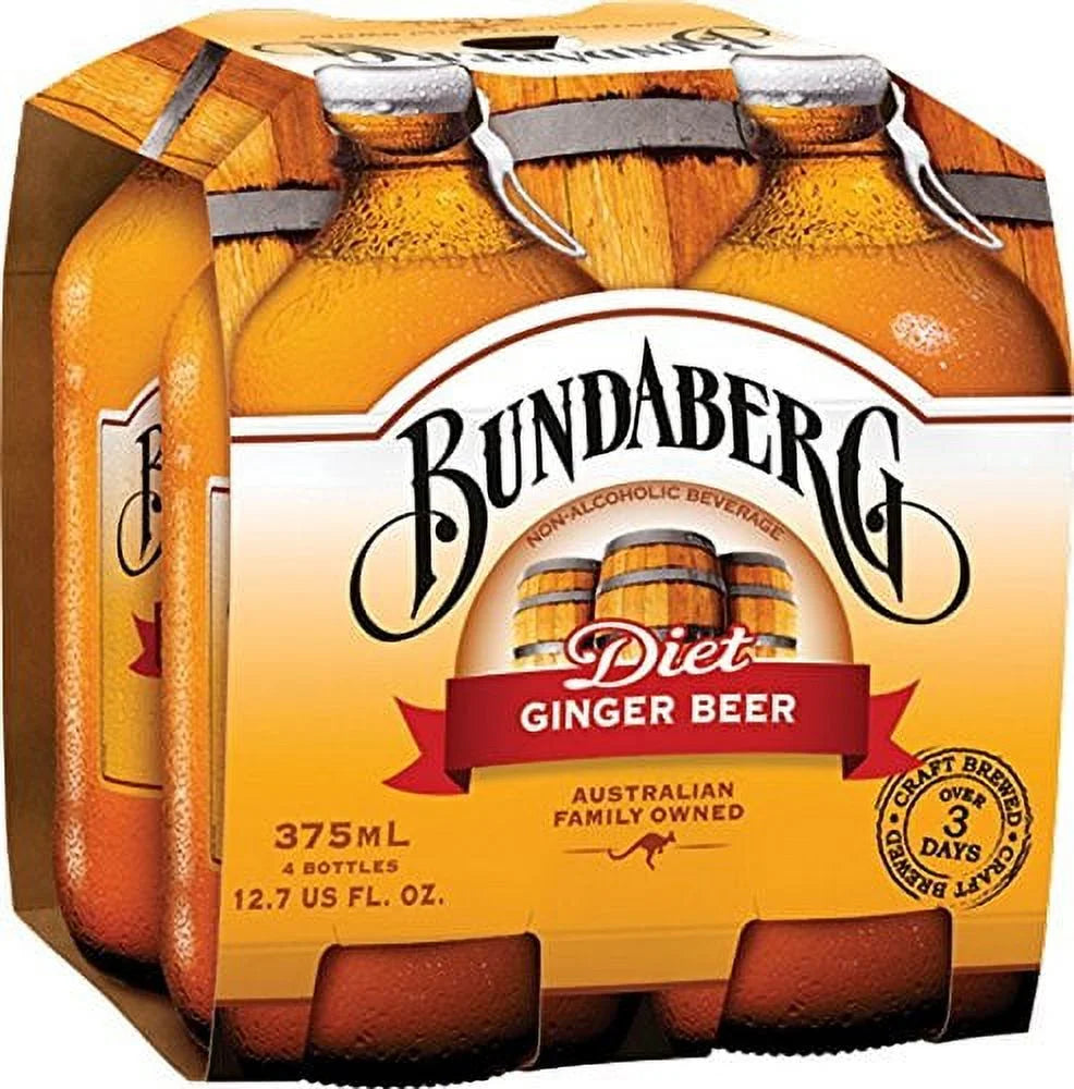 No BEER, ML - BUNDABERG, 6, 4/375 Dairy Pack GINGER Vegan of Ingredients Artificial DIET dimension Free