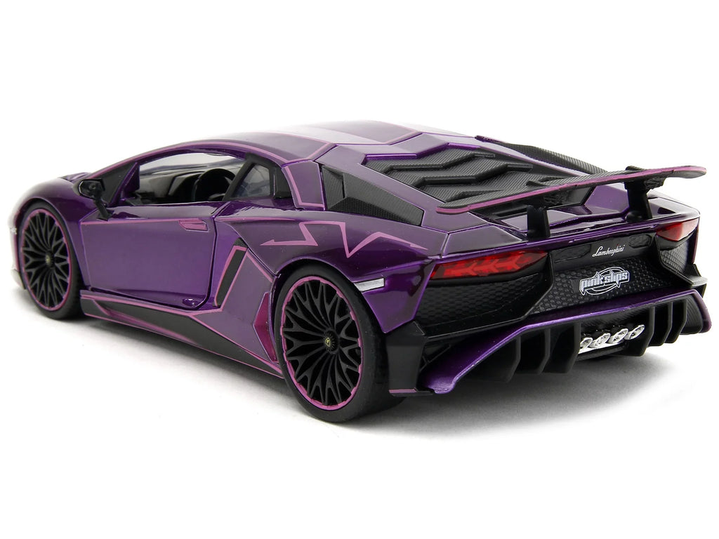 Slips" Candy Graphics Purple Pink Aventador with SV Series Model by Diecast Car 1/24 "Pink Lamborghini Jada
