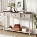 (Antique for Drawers Sofa Shelf Table with WF189574AAK) OLD White SKU Entryway Projecting Console Drawers Long and TREXM Table with