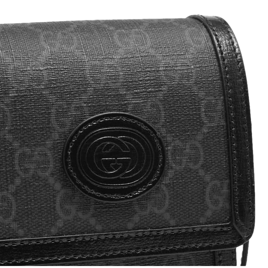 Printed Black Crossbody GG Retro Canvas Minibag