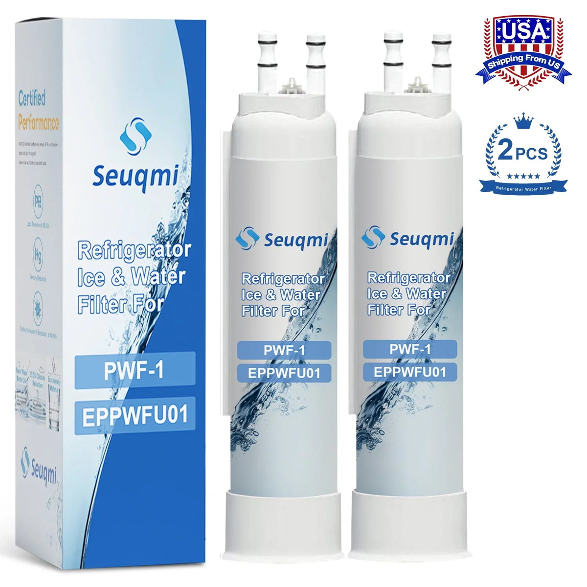 Frigidaire®PurePour are brand PWF-1 ice compatible and filters FPPWFU01 liquid with Seuqmi 2Pack