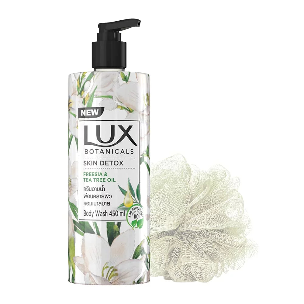 Paraben, No Detox Gel, Extracts, Botanicals Lux Shower ml 450 Natural Free Skin Loofah,
