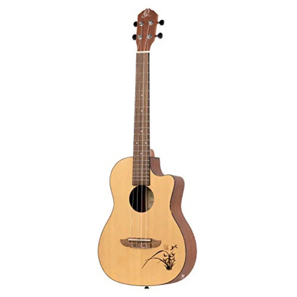 Ukulele Acoustic Electric Ortega Bass Series Bonfire