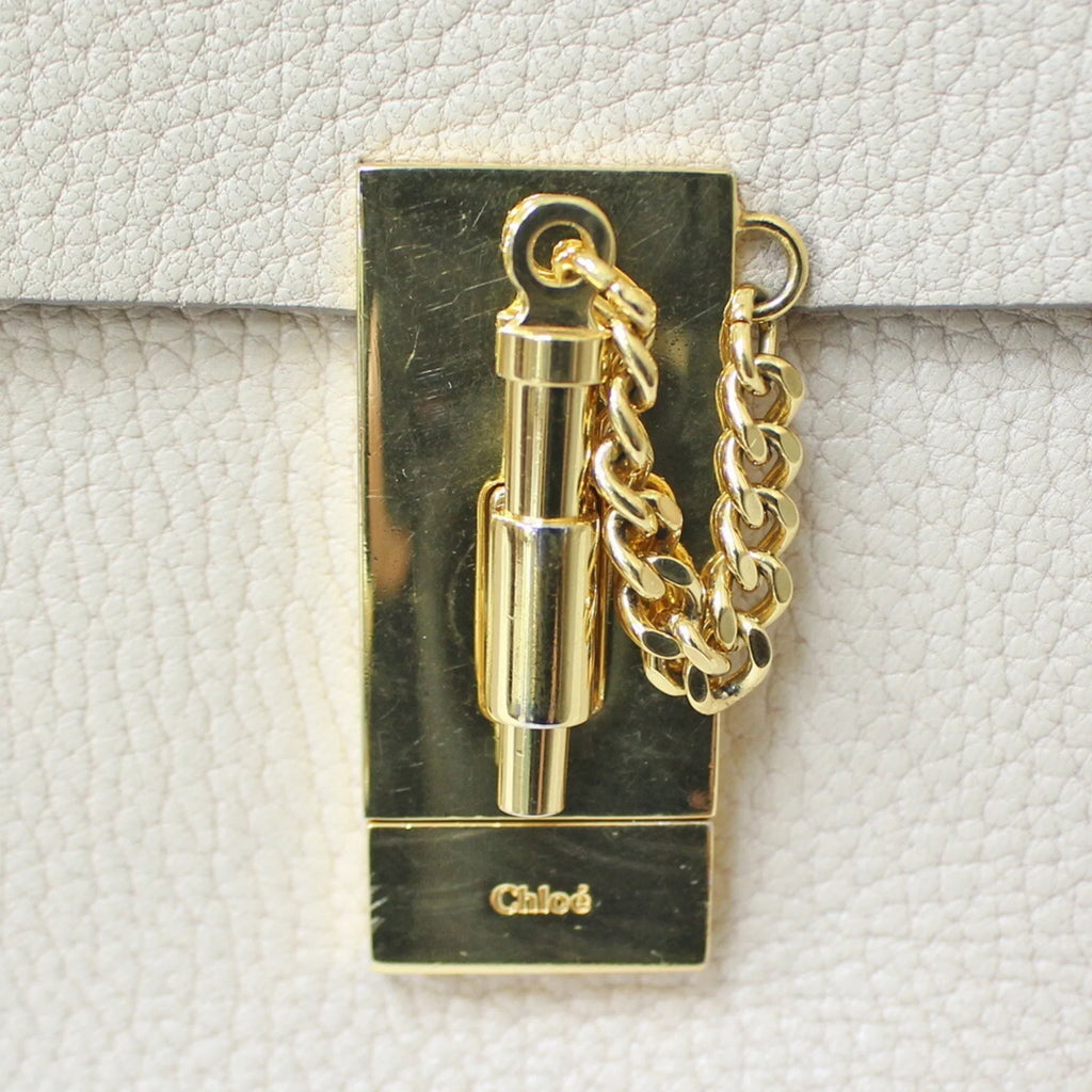 Chloe BRB01000000002558 Chain Shoulder Pre-Owned (Fair) Chloé Leather Beige Bag Ladies