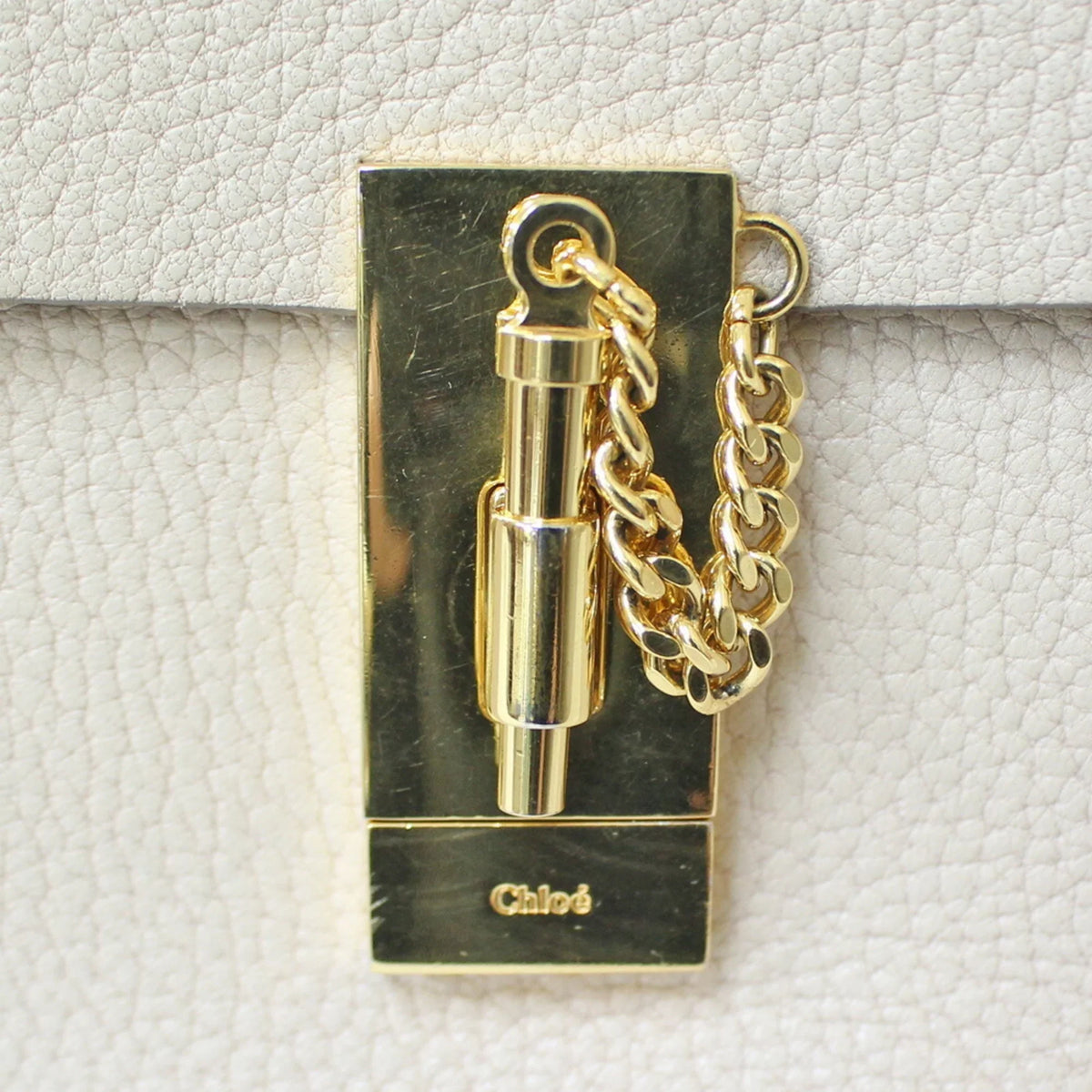 Chloe BRB01000000002558 Chain Shoulder Pre-Owned (Fair) Chloé Leather Beige Bag Ladies