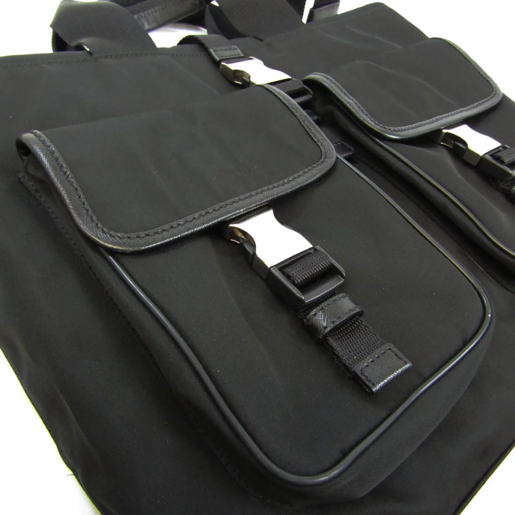 Prada Women,Men Leather,Nylon Pre-Owned (Good) Shoulder Bag Black