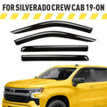 Accessories (Chevy) Deflectors Fit Window Sun Rain AEROGUYS Window Silverado Visors, Cab, Chevrolet 4pcs. Wind Durable - Truck Guards 2019-2024 Extra Tape-On AG0422 1500 Visors Visors, Vent for Crew