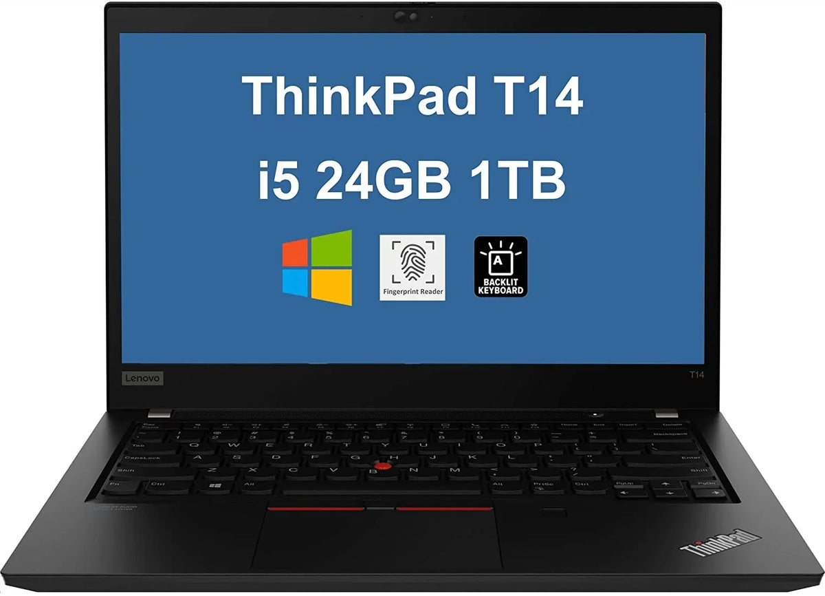 10 4, (Intel Wi-Fi T14 KB, RAM, ThinkPad 24GB Thunderbolt Fingerprint, Windows SSD, 6, Backlit i5-1135G7, Laptop, Pro Business 1TB IPS PCIe UHD x 4-Core Graphics) 2 Webcam, FHD 14"