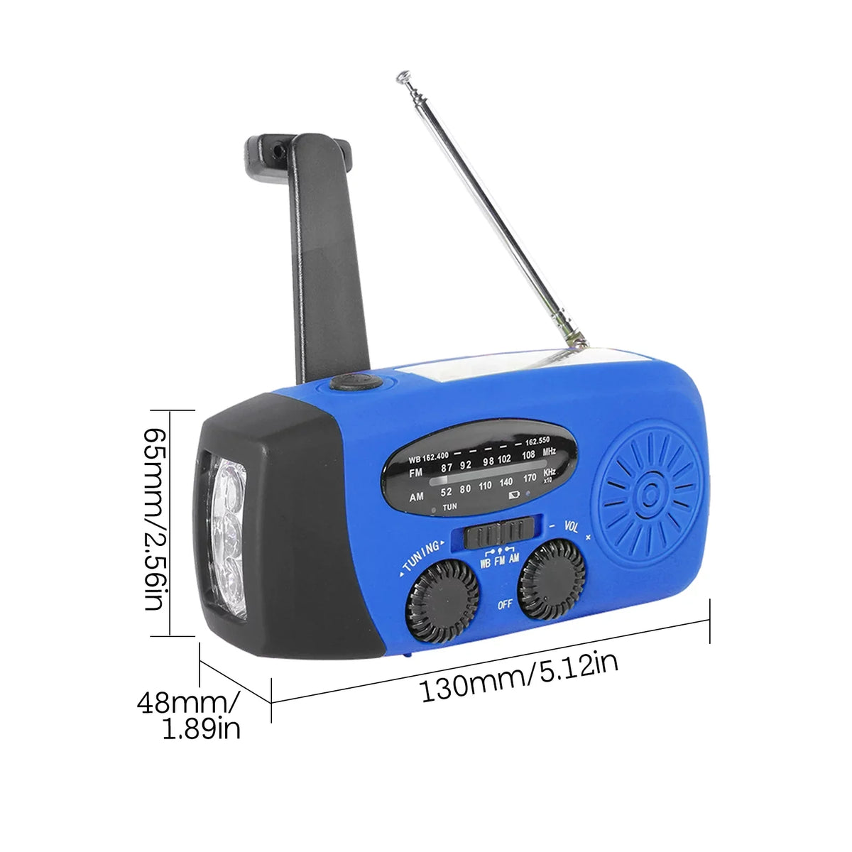 Crank fo Portable Hand / Hand / Reading climate Battery Emergency Cell NOAA Operated climate AM Lamp Power Solar Solar & Emergency LED Crank & with Flashlight Bank Rechargeable Charging