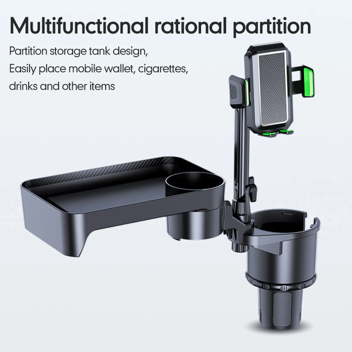 Auto Car Expander Mobile Holder, Back Car Convenient dimension for Travel OWSOO Cup Base, S, Front Organizer, 360° Adjustable Rotation with Multifunctional Phone Seat Holder, Tray,