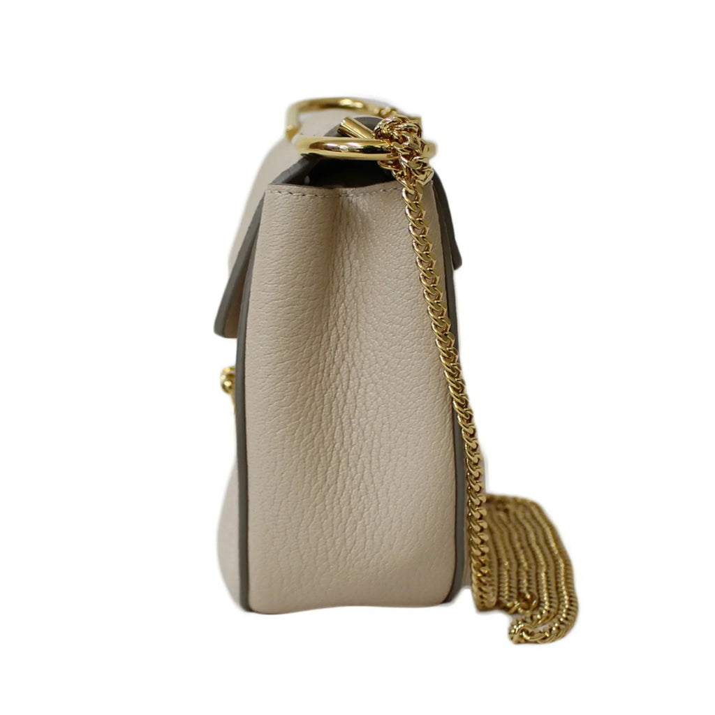 Chloe BRB01000000002558 Chain Shoulder Pre-Owned (Fair) Chloé Leather Beige Bag Ladies