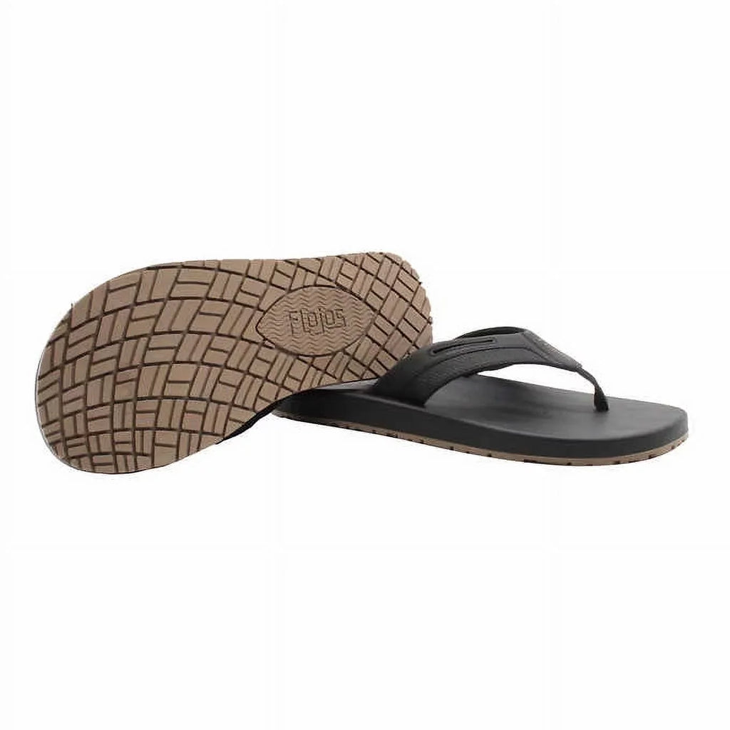 Flojos Men's Flip Sandals, 9, Flop dimension Black-Tan
