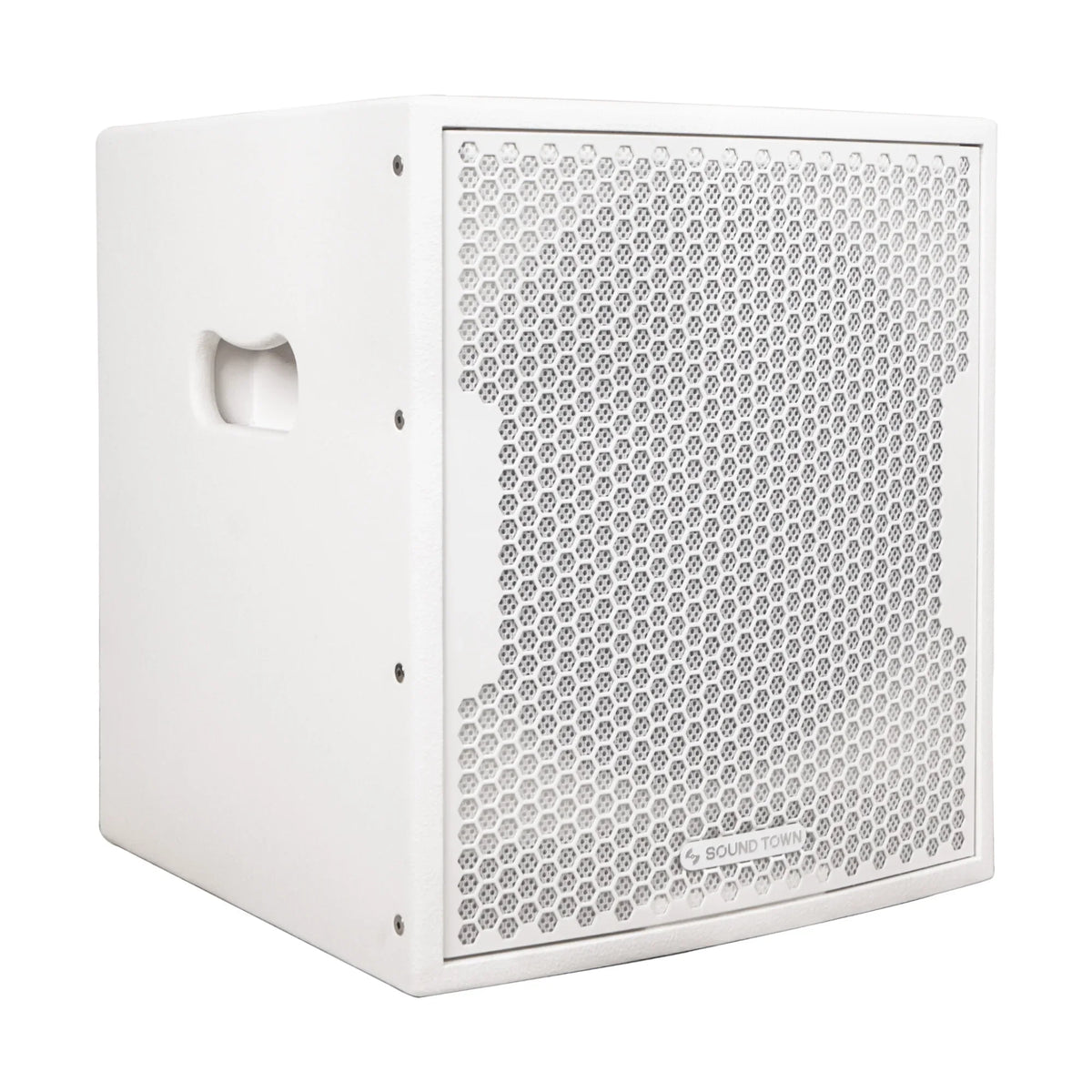 Folded Town (CARPO-12DSWPW) Live Stage, DJ Lounge, White Church, 1400 Horn with for Sound, Powered PA Outputs, Speaker Subwoofer Design, Bar 12” Sound Watts 2