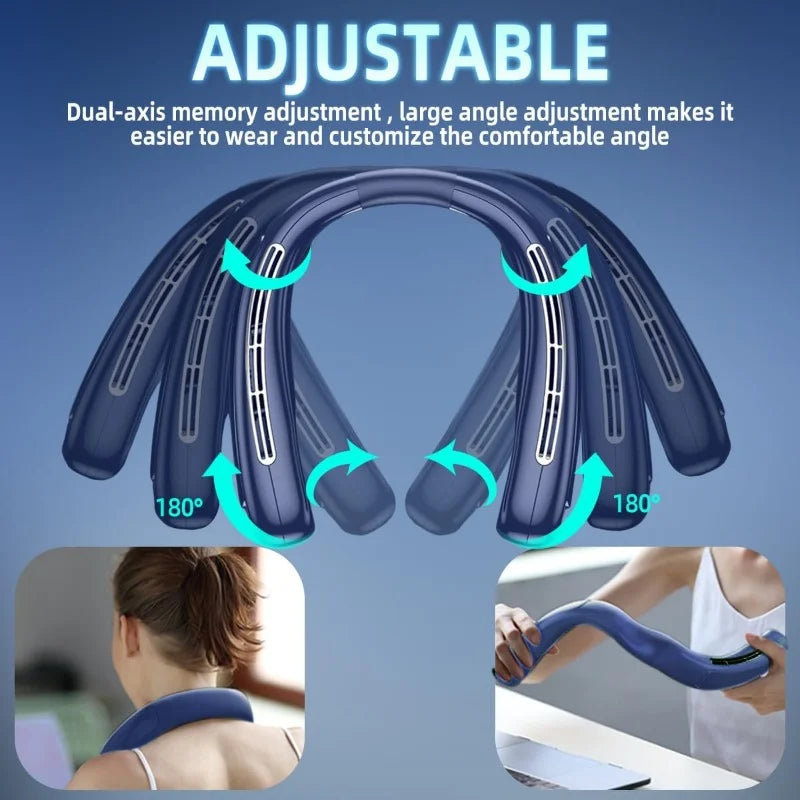 Personal For Neck Fan Fan Cooler 5200mah Neck Neck Conditioner Travel Blow Neck Fan Cooling Air Rechargeable Air Women Bladeless Cold That Portable Wearable Your Essentials Around Men