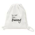 Burning Backpack Canvas Reusable Shopping Art Mesh Bag Fashion Drawstring Like Small Deco