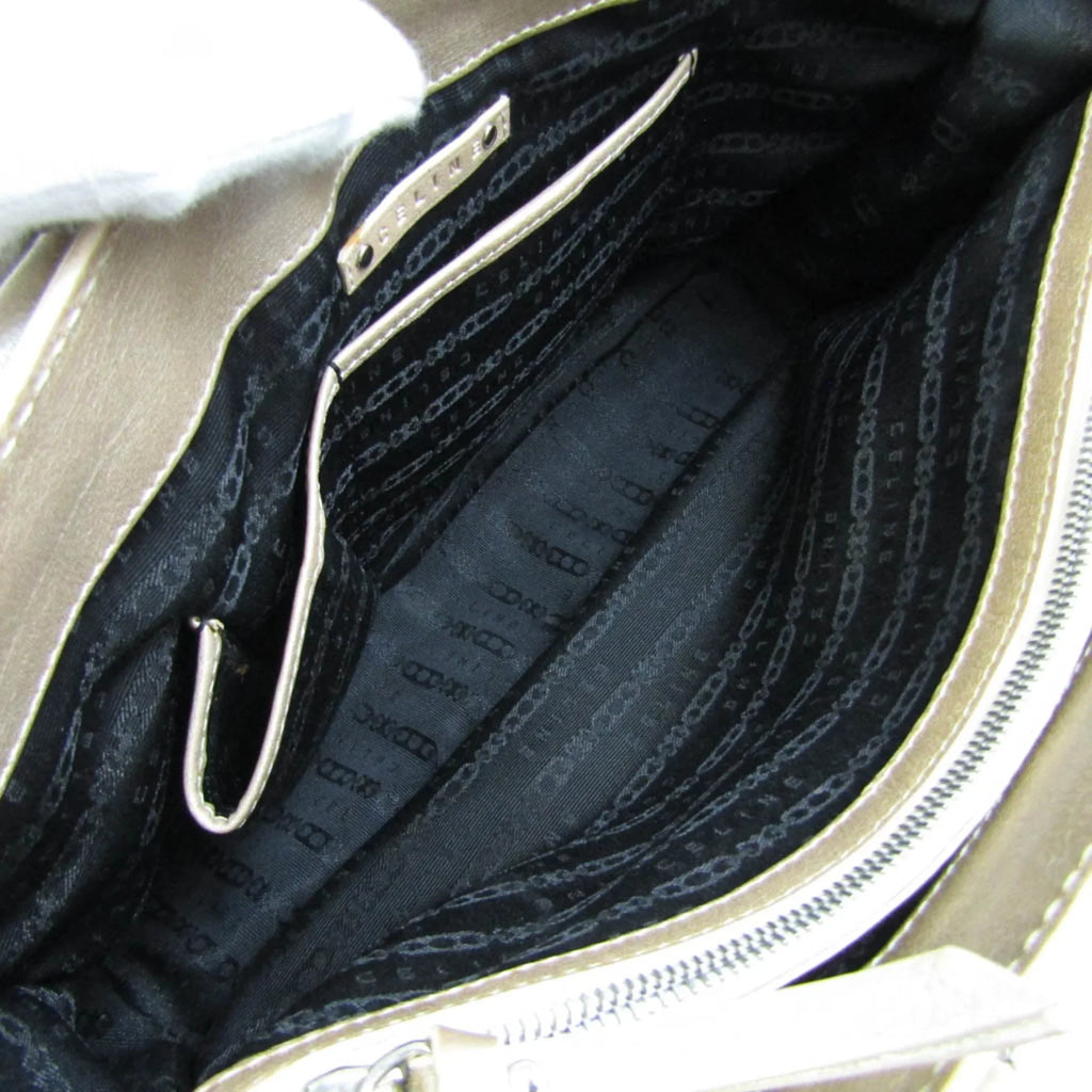 (Good) Pre-Owned Leather Beige,Champagne Celine Women's Handbag Boogie