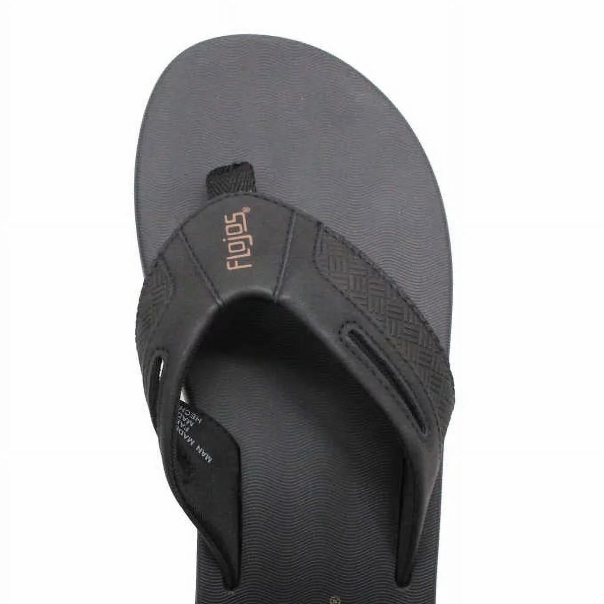 Flojos Men's Flip Sandals, 9, Flop dimension Black-Tan