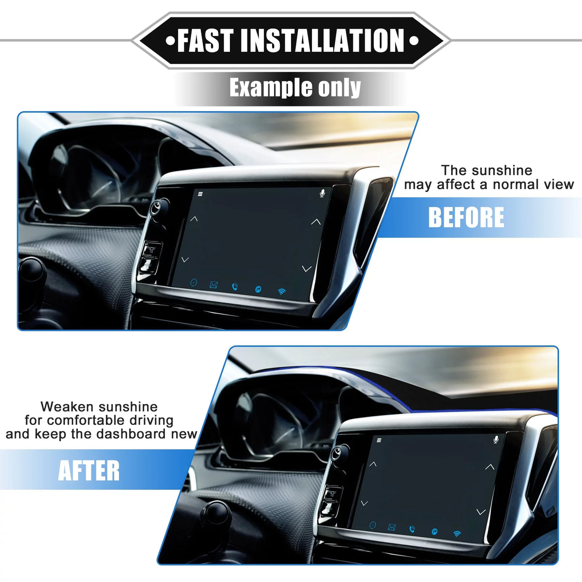 Unique Mat Console Center Protective Cover Dashboard for Car Black F150 Bargains Polyester 1999-2003 Blue