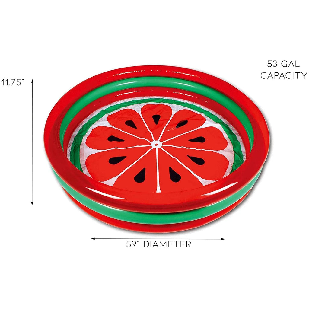 53 Set Pool 59 Swimming Hoovy Inch Inflatable Watermelon Ring Gallon 3 Kiddie