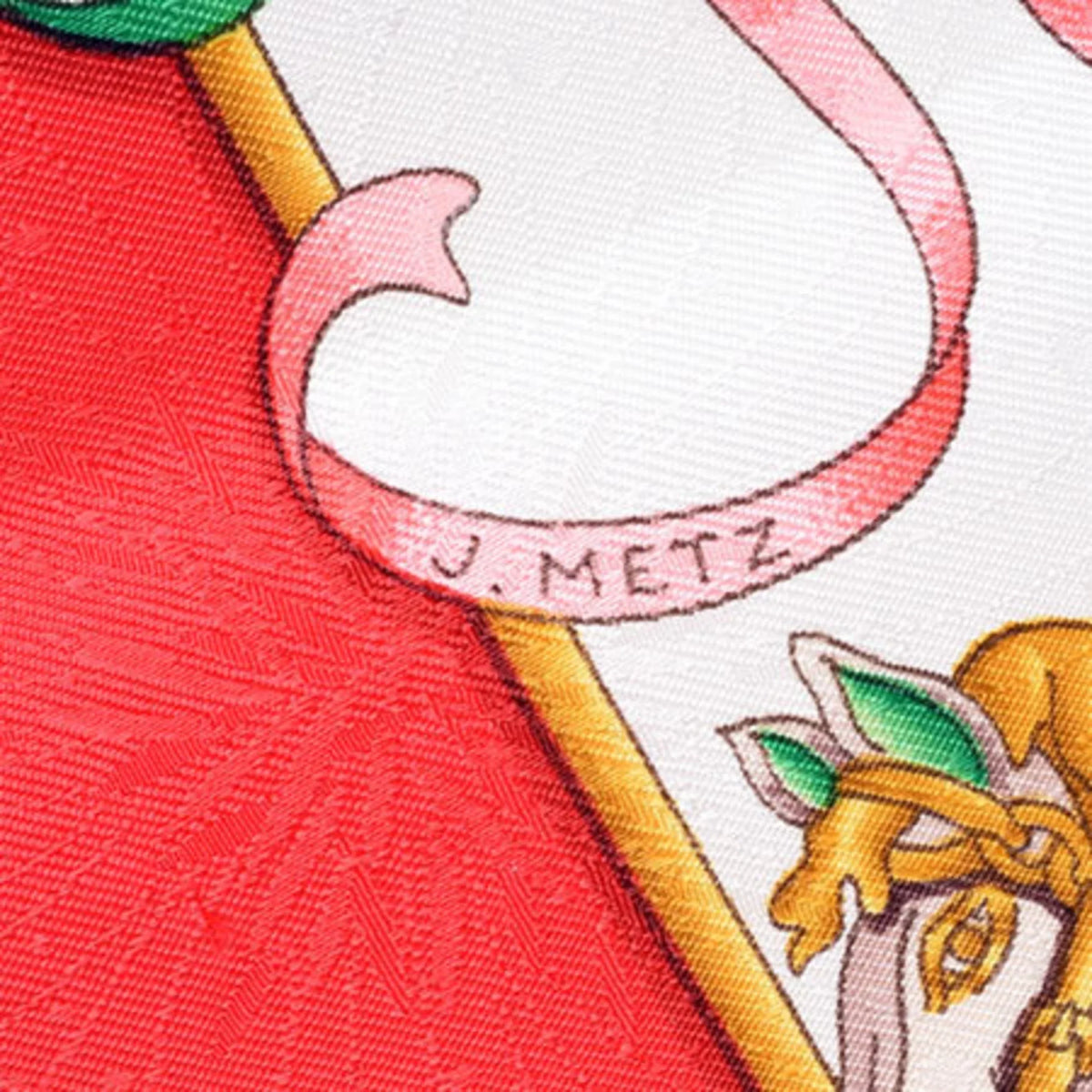 PARK Scarf White Amusement 90 (Good) HERMES Hermes Carre Park Red Pre-Owned Silk LUNA
