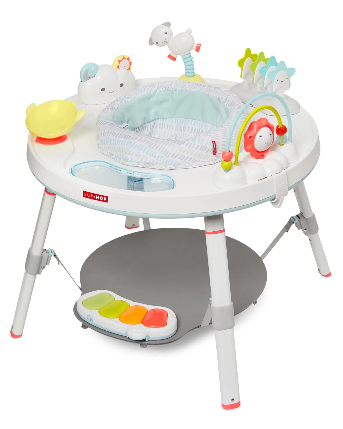 Silver Hop Play Functionality, Lining with 4mo+, 3-Stage Baby Activity Center: Cloud Center Grow-with-Me Skip Interactive