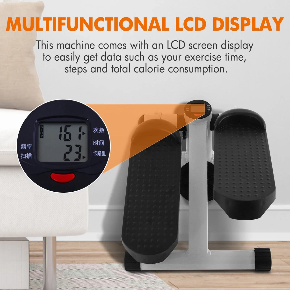Equipment Exercise, Bands, Stepper Resistance Stepper Adjustable Mini Height Gray Stride with Stepper Cardio for Stair