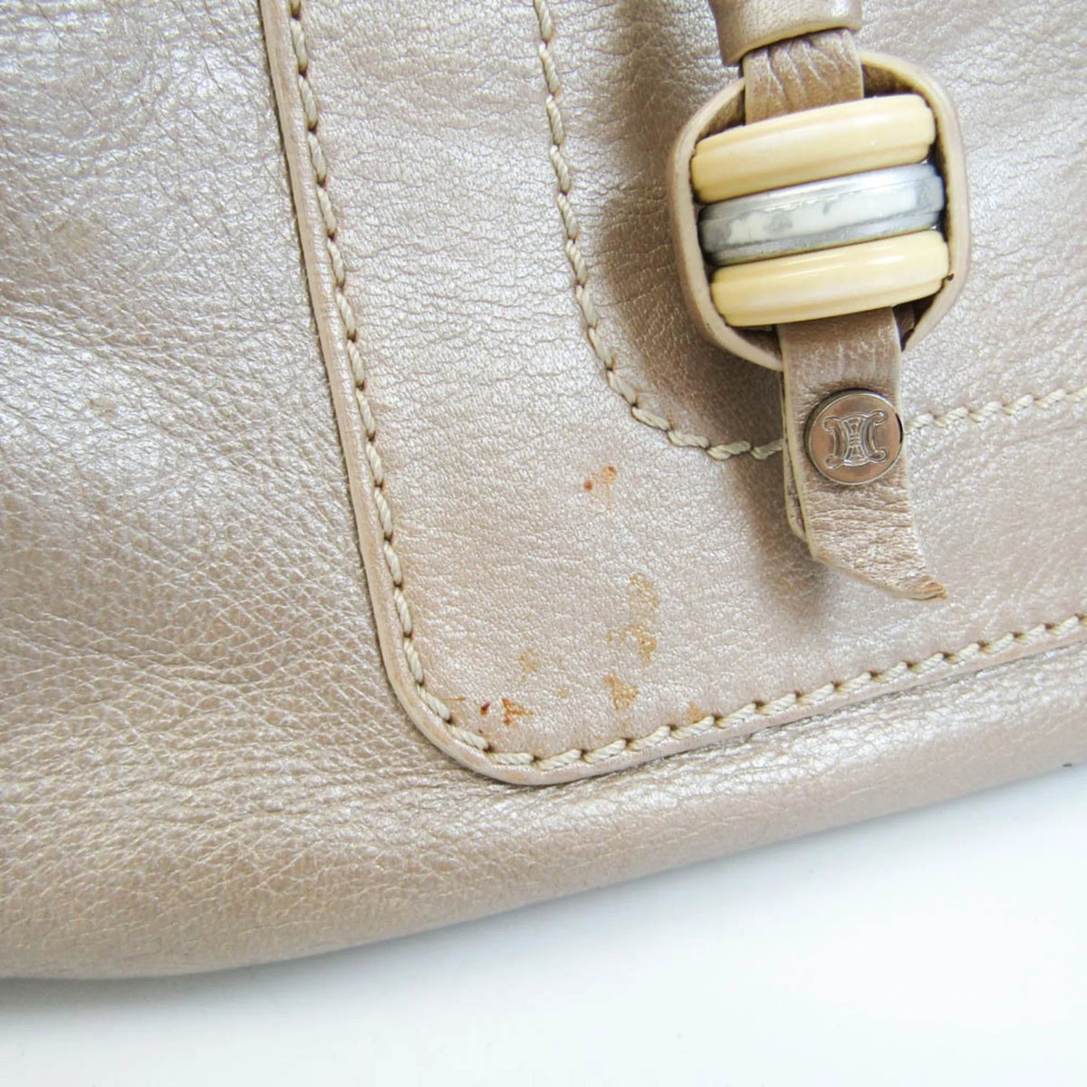(Good) Pre-Owned Leather Beige,Champagne Celine Women's Handbag Boogie