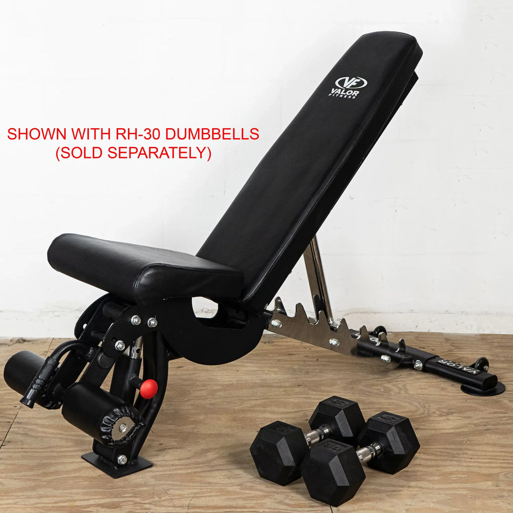 – Fitness Flat, Heavy 7 Nylon Decline Black Wheels Bench Duty Press, -DD-40 Including Incline, Bench Weight and Positions Adjustable with Valor