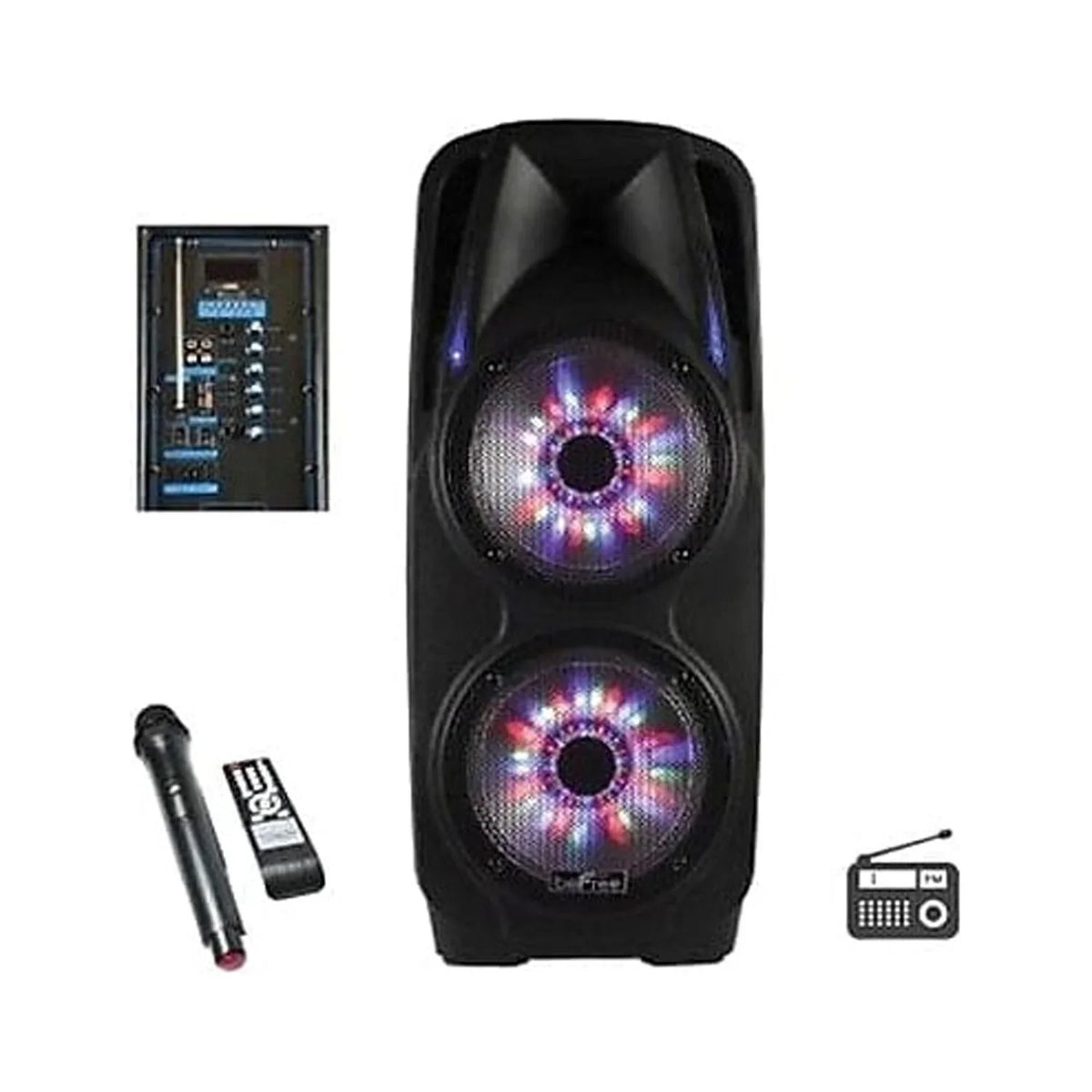 Speaker Bluetooth Inch 10 Woofer Portable Sound PA Tailgate 2x's Party Powered beFree