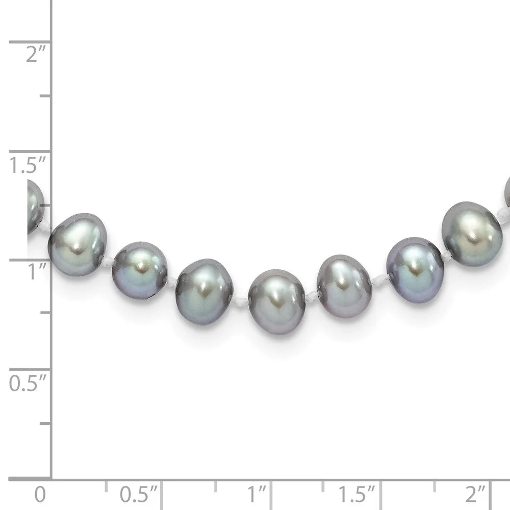 Sterling Women 6-7mm Grey 7.25inch Pearl for Auriga Fwc 925 Rhodium Bracelet Silver