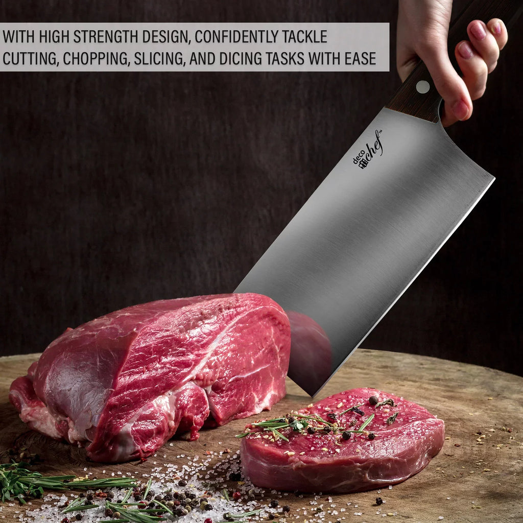 Chef Knife Deco Kitchen Wood Shears More Chef Cleaver Piece Set Handles Knife 16 and Kitchen