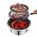 Camping Grill Korean Non-stick Carbon Grill Household Round Charcoal Grill, Portable Grill Barbecue and BBQ Picnic Stove Indoor Grill, exterior, for Smoker