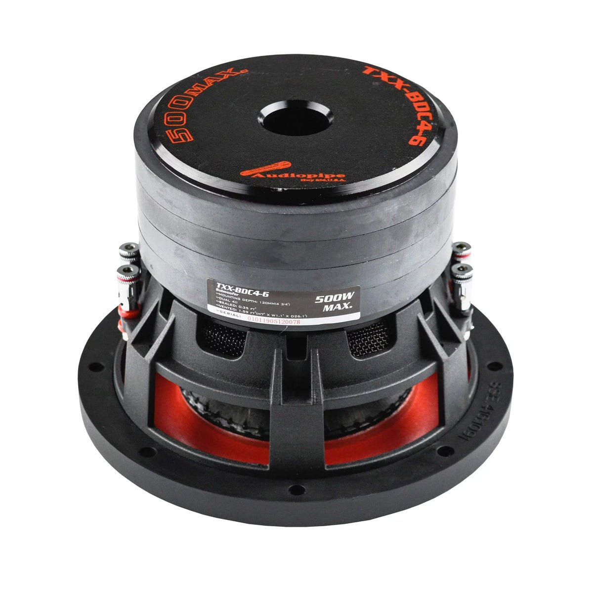 Subwoofer Watt Quad AudioPipe Stack TXXBDC46 6.5 Car Audio Inch System 500